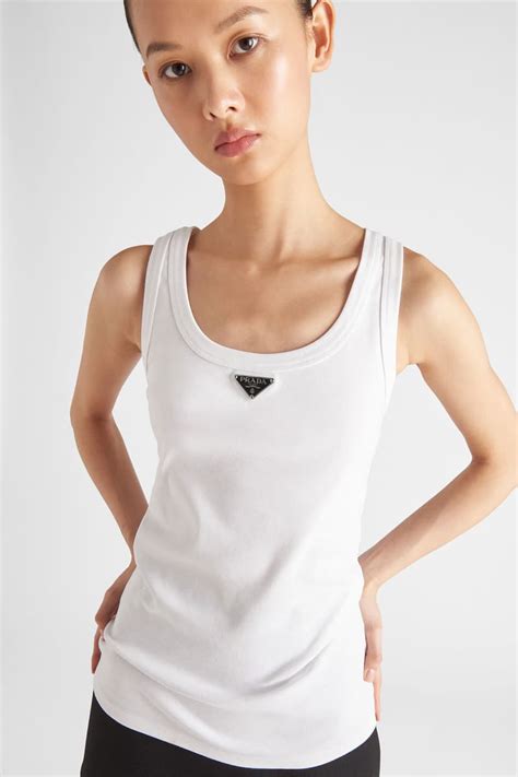 prada tank top price|Tanktop aus Baumwolle in Weiß .